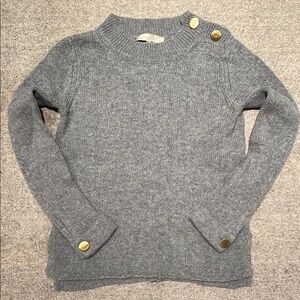 Vanessa Bruno Gray Button-Accent Women's Sweater